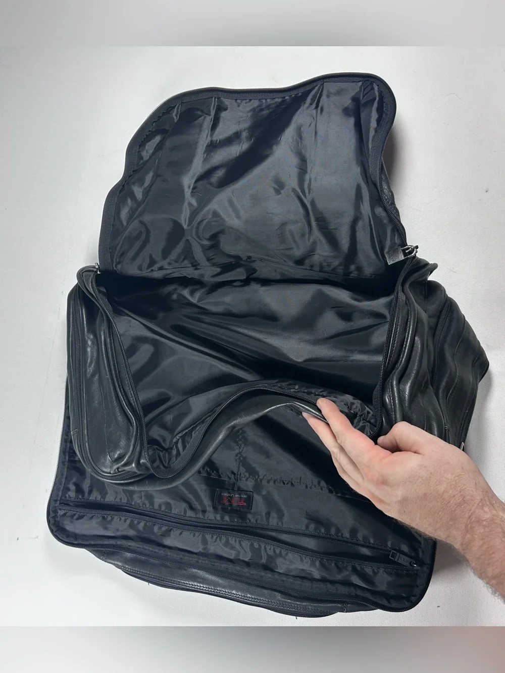 Tumi 978D3 Nappa Leather Expandable Carry On Duffle Weekender Bag 21